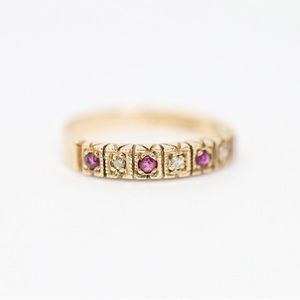 vintage ruby and diamond band